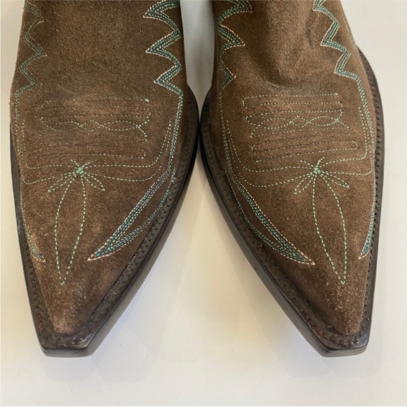 Old Gringo Letty Vesuvio Oryx genuine suede cowboy boots in Forrest green EUC - Picture 2 of 9